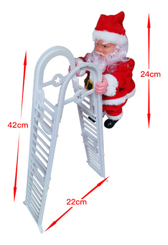 Juguete Eléctrico De Papá Noel Para Escalar Con Escalera