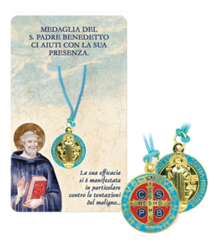 San Benito Medalla Dije Cordón Exorcismo Proteccion Italy Cu