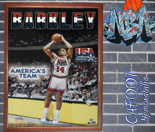 Cuadro Decorativo Charles Barkley Dream Team Poster Firmado