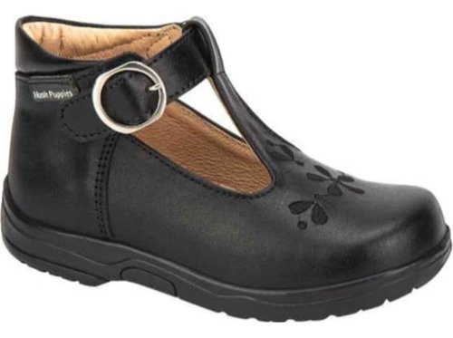 Casual Botín Escolar Piel Hush Puppies1 1317 Negro Niñas