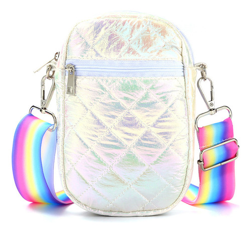 Bonita Cartera Bandolera Para Niña A La Moda Con Cinta Color