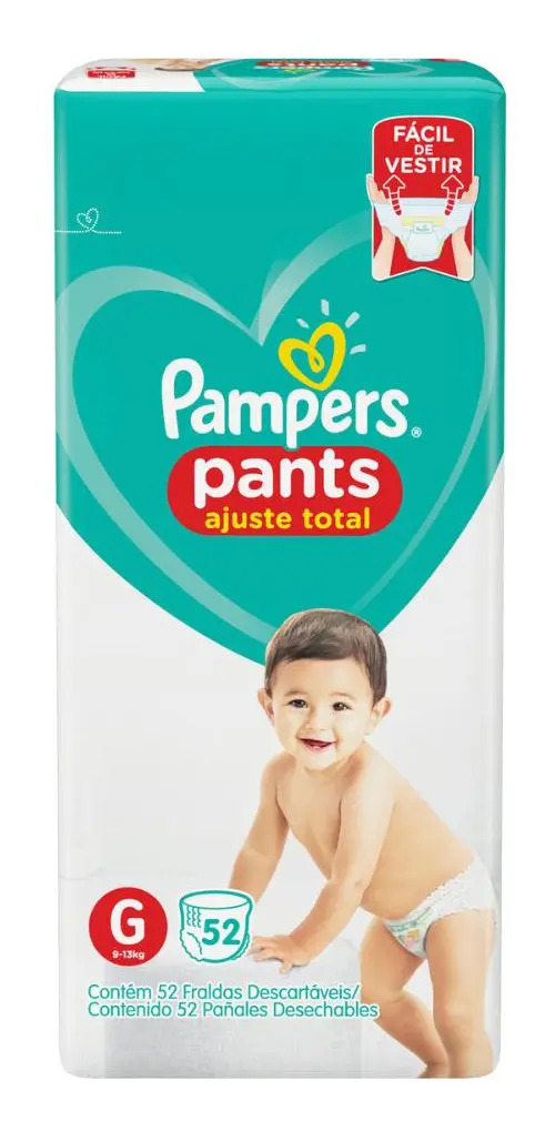 Fralda Pampers Pants Ajuste Total Hiper G 52 Unidades