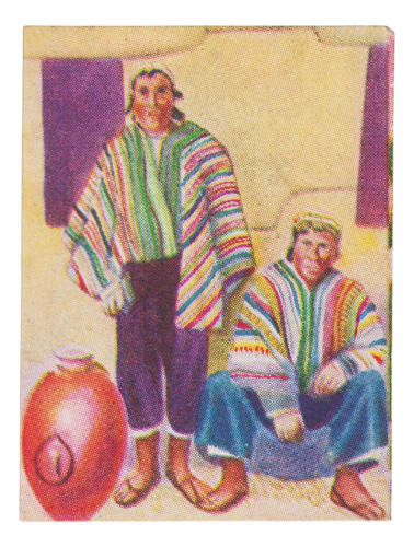 1946 Figurita Indios Aymara Cuzco Peru Unica Album Uruguay 