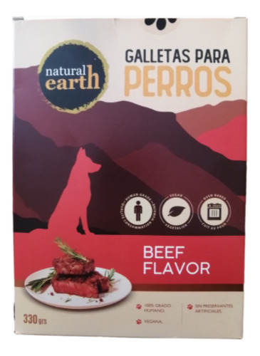 Galletas Premium Para Perro Natural Earth Carne 330gr