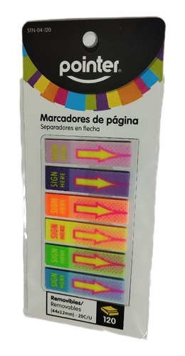Separadores O Marcadores De Paginas En Flechas Colores Neón