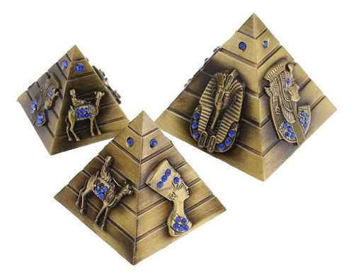 3pcs / Set Modelo Pirámides Egipcias De Metal Modelo