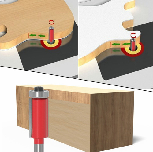 . Brocas Rectas Con Balero For Router 4pz 1/4,5/16,3/8,1/2