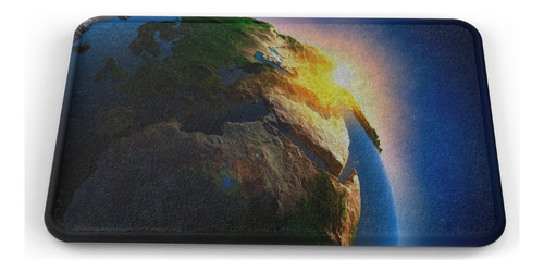 Tapete Planeta Tierra Puesta De Sol Lavable 40x60cm