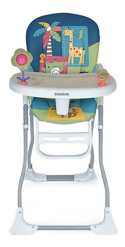 Silla De Comer Plus Carestino Plegable Azul Estampado