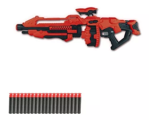 Arma De Brinquedo Nerf Metralhada Automática Lançadora Com 20 Dardos