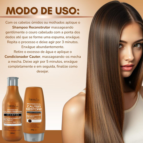 Kit Cauter Restore Shampoo E Condicionador Forever Liss
