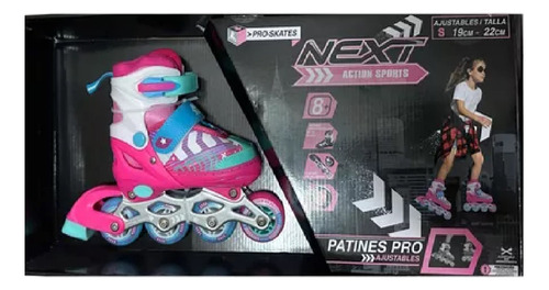 Zapato Patín Next Bota Profesionales Ajustables Rosa 22-25