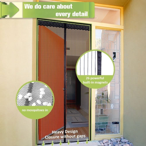 Imagen 6 de 9 de Malla Cortina Mosquitera Magnética Para Puertas 110x220
