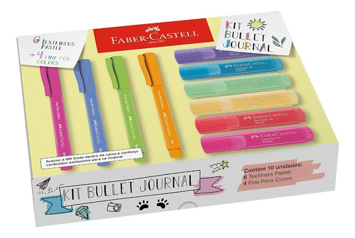 Kit Canetas Bullet Journal 10 Peças Faber Castell