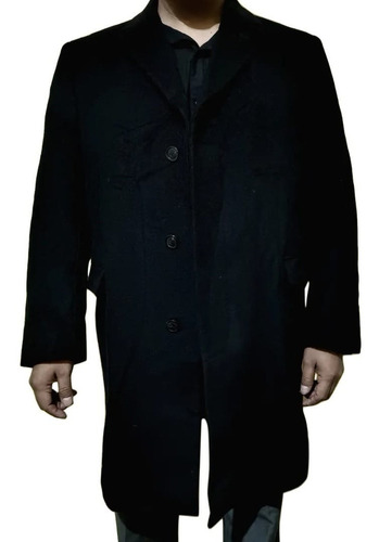 Abrigo Gabardina Negra Para Hombre (excelente Calidad) (Usado)