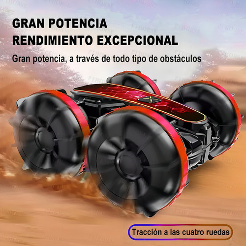 Juguete Coche Anfibio RC-03J Con Doble Lado De Conducción 360° Color Rojo PTHORSE