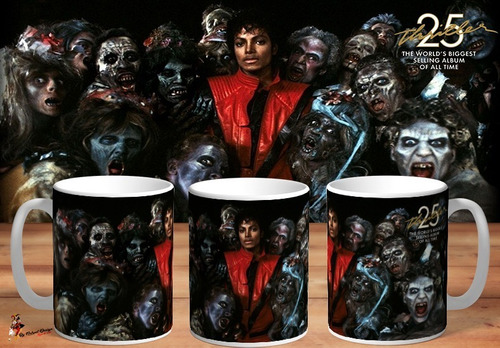 Taza Michael Jackson Thriller 25 Aniversary 4k Art 01