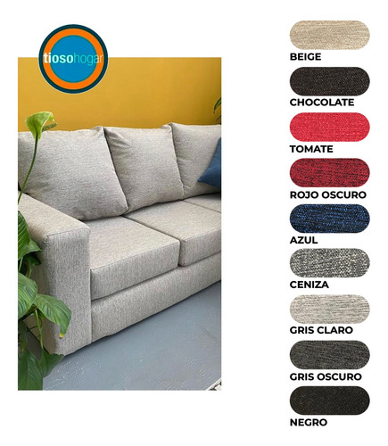 Imagen 2 de 10 de Sillon Chenille Rústico Niza 3 Cuerpos Antidesgarro Indigo