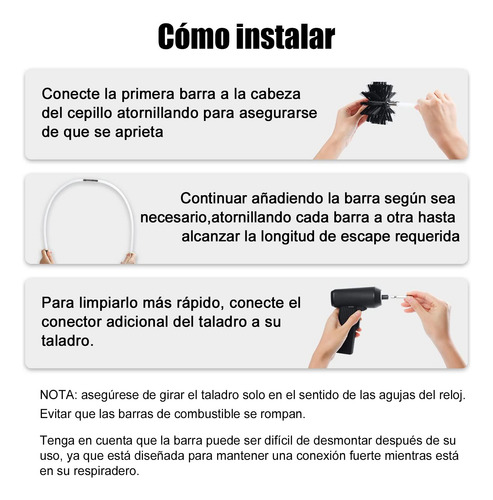 Kit Limpieza Cañon 9m Varilla+cepillo Estufa Pellet Chimenea