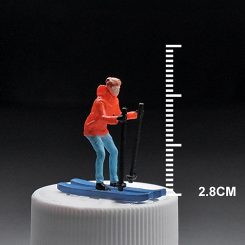 Figura De Esquiador, Accesorios De Esquí, Naranja Naranja