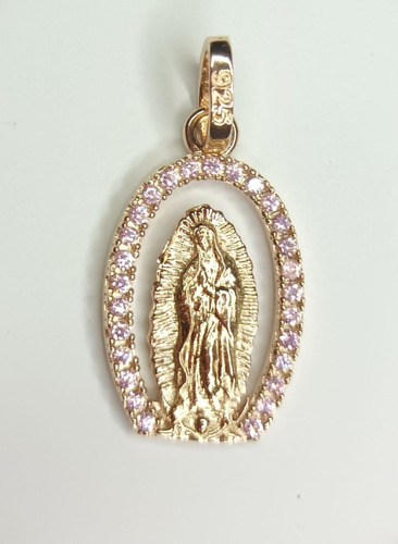 Dije Virgen De Guadalupe Plata 925 Median Chapa Oro Rosa 14k