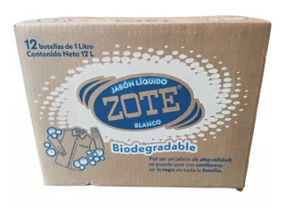 Zote Jabón Líquido Blanco / Caja Con 12 Botellas De 1 Litro