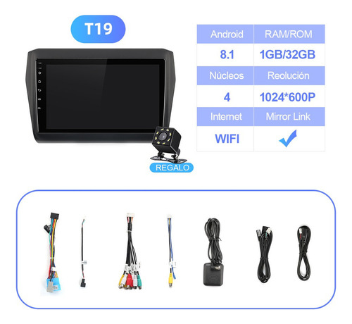 Z Estéreo Automático Para Cámara Suzuki Swift 2018-2022 Gps