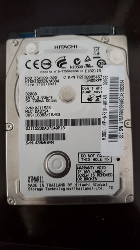 Hdd 2.5 Hitachi 320gb Notebook