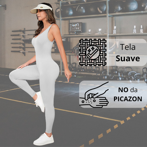Catsuit Seamles Elastizado Premium Push Up Anticelulitis Blanco Lisa M