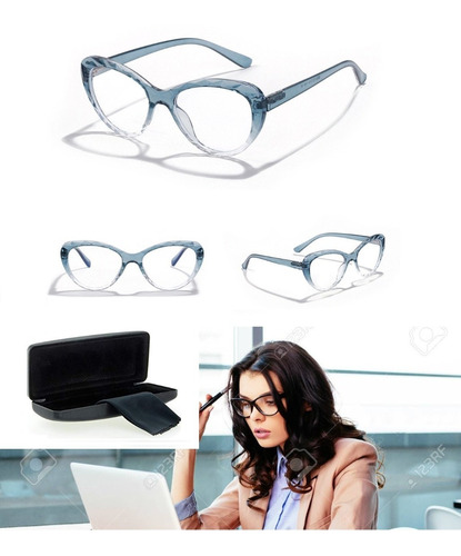 Gafas Dama Computador Acetato Filtro Azul Uv 400 De Descanso 
