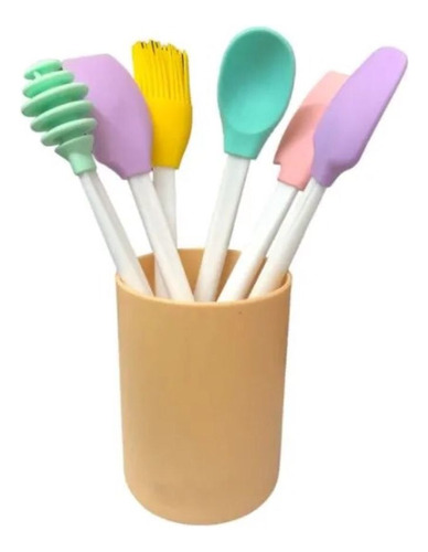 Set X6 Brochas Para Cocina Surtidas Colores Pastel