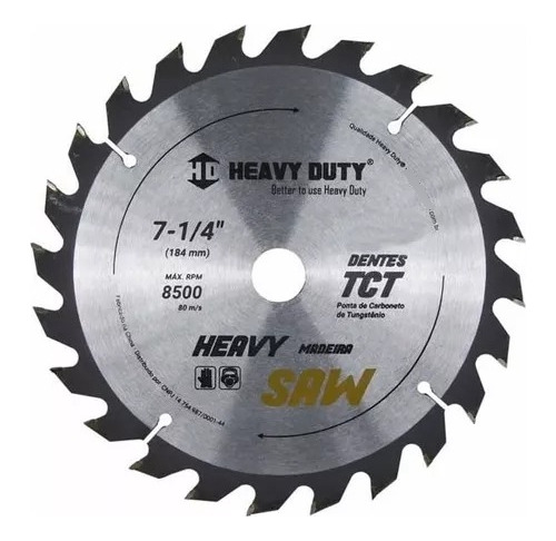 Disco Serra Circular Videa 7-1/4 24 Dentes Heavy Duty