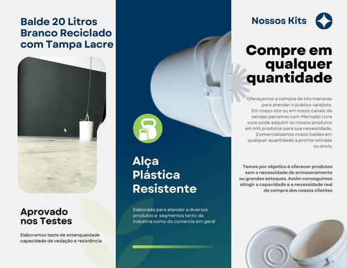 Balde 20l Reciclado Para Isca Peixe - 4 Pçs