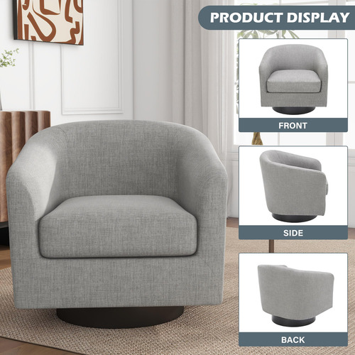 Uixe Sillón Giratorio De 360 ° Moderno Sillón Redondo De
