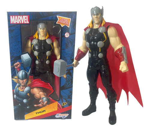 Boneco Thor E Martelo Brinquedo Marvel Vingadores Articulado