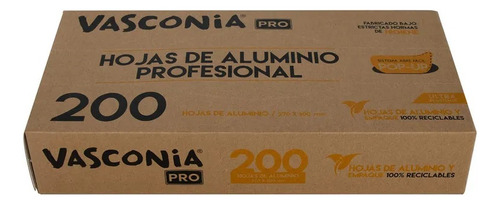 Hojas De Aluminio Vasconia/Caja con 8 paquetes 200 hojas