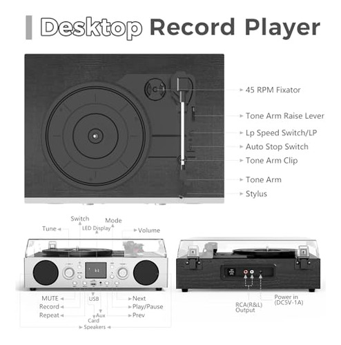Tocadiscos Vinylslink Con Altavoces Integrados, Giradiscos C