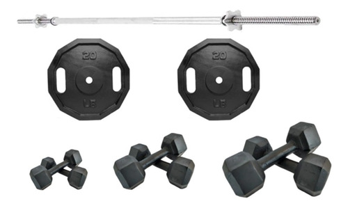 Kit/set 90 Lb 45k De Mancuernas Hex Discos Pesas Gimnasio