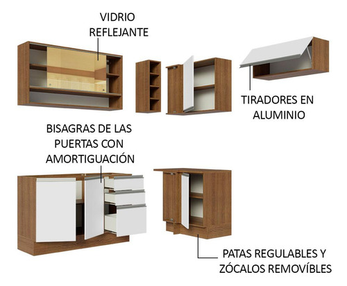 Cocina Integral Esquinera 349cmglamy Madesa 06