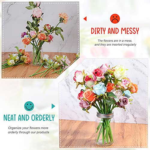 Soporte Tapa Tarro Mason Jar Con Inserto De Flores Metálico