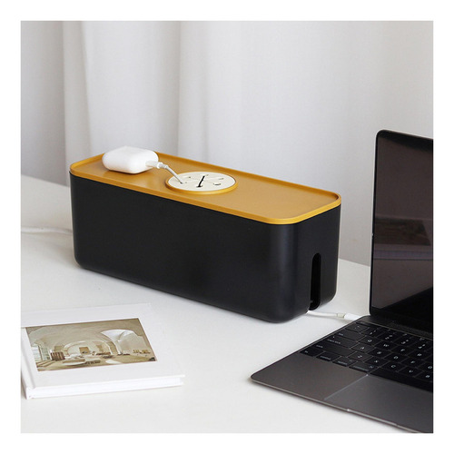 Gadget De Esconder Cabo De Fio Organizar Preto