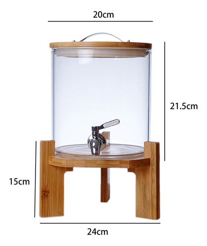 Dispensador De Barril De Bebidas De Vidrio, Jarra De 5l