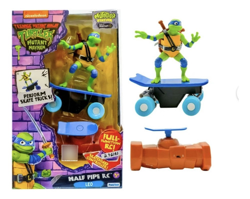 Juguete De Control Remoto Rc Tortugas Ninja Mutant Mayhem Color Azul Personaje Leo