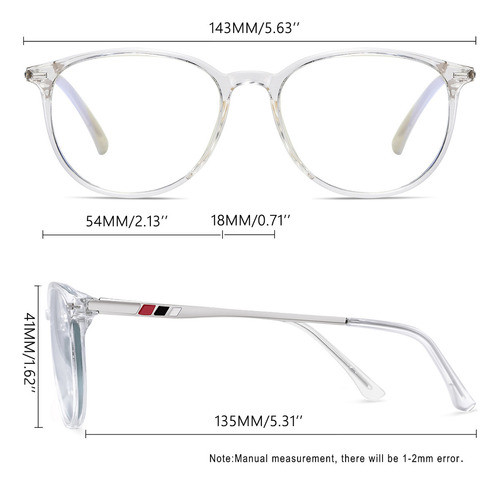 Lentes Para Computadora Anti Luz Azul Para Hombre Y Mujer Color Transparente Clásico Cuadrados Anti Fatiga Ocular Para Pantalla Eléctrica