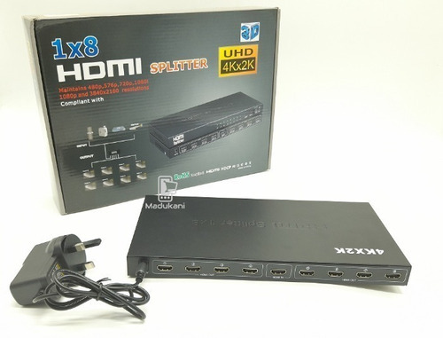 Splitter Hdmi 1.4 Divisor Amplificador 3d 4k 8 Salidas 1x8