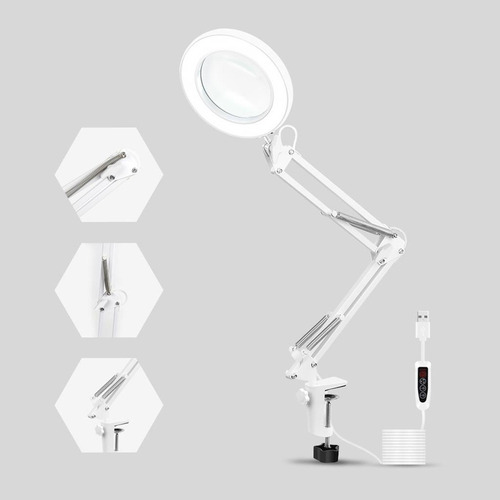 2pcs Usb Led Luz Lupa Lámpara Lámpara De Escritorio