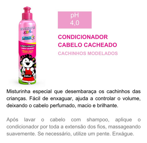 Kit Kids Cabelos Cacheados Infantil 5 Produtos Bio Extratus