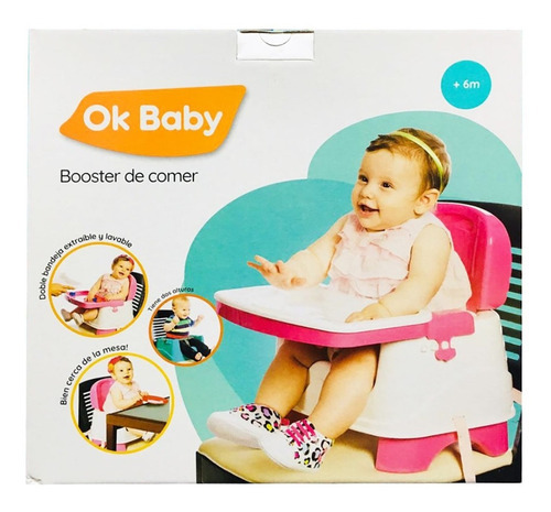 Silla De Comer Booster Plegable Portátil Bebè Nombre Del Diseño Rosa
