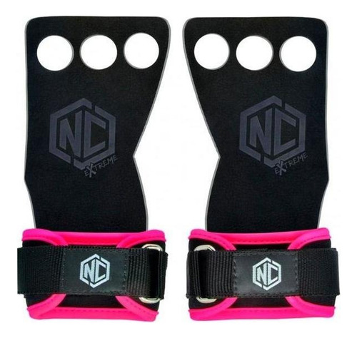 Luvas Grip Cross Pull Up Couro Protetor Palmar 3 Furos Nc Cor Rosa Tamanho G