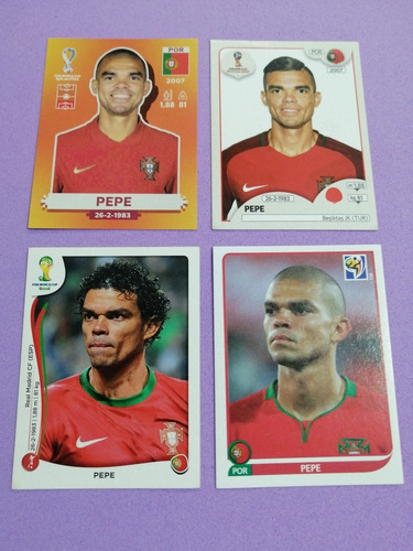 Colección X 4 Laminas Stikers Panini Pepe Selección Portugal